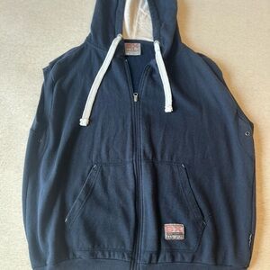 Brooklyn Xpress Navy blue  Hoodie‎ with White Drawstrings